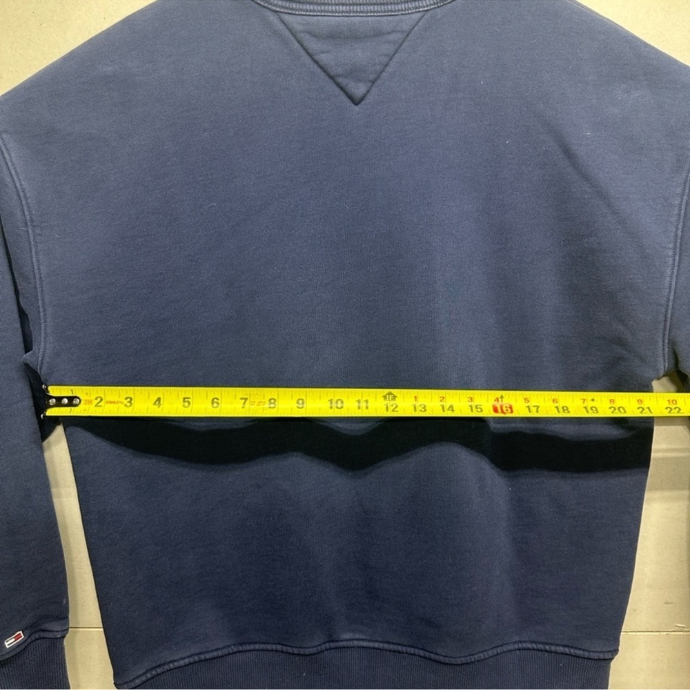 Tommy Jeans Crewneck Sweatshirt Men’s Large Blue Flag Logo Fleece Pullover - Picture 4 of 6
